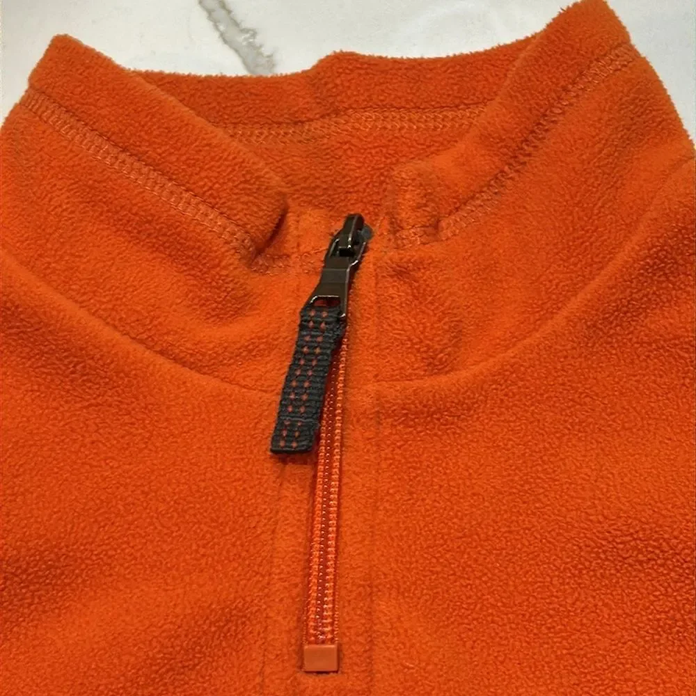 The Children's Place Boys Orange Pullover Fleece Stripe 1/4 Zip Sweatshirt 3T